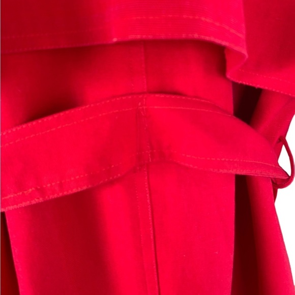Red linen & cotton trench coat - Picture 4 of 4
